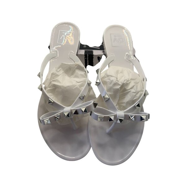 Dv Dolce Vita Sunkissed White Sandals Studded Jelly Size 8 - Picture 1 of 4